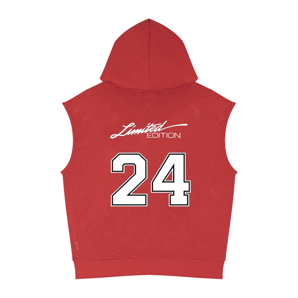 Unisex Panel Mesh Sleeveless Hoodie