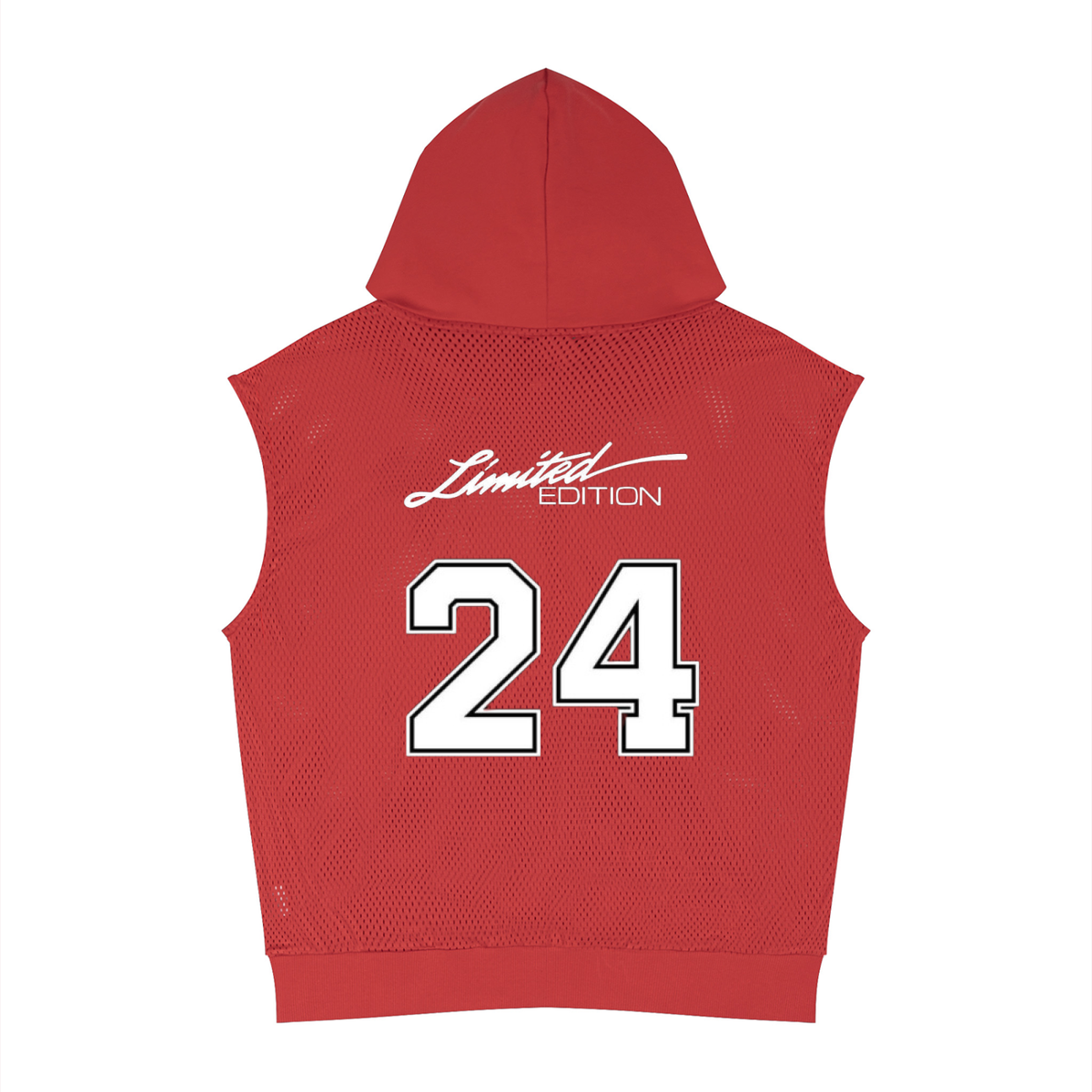 Unisex Panel Mesh Sleeveless Hoodie