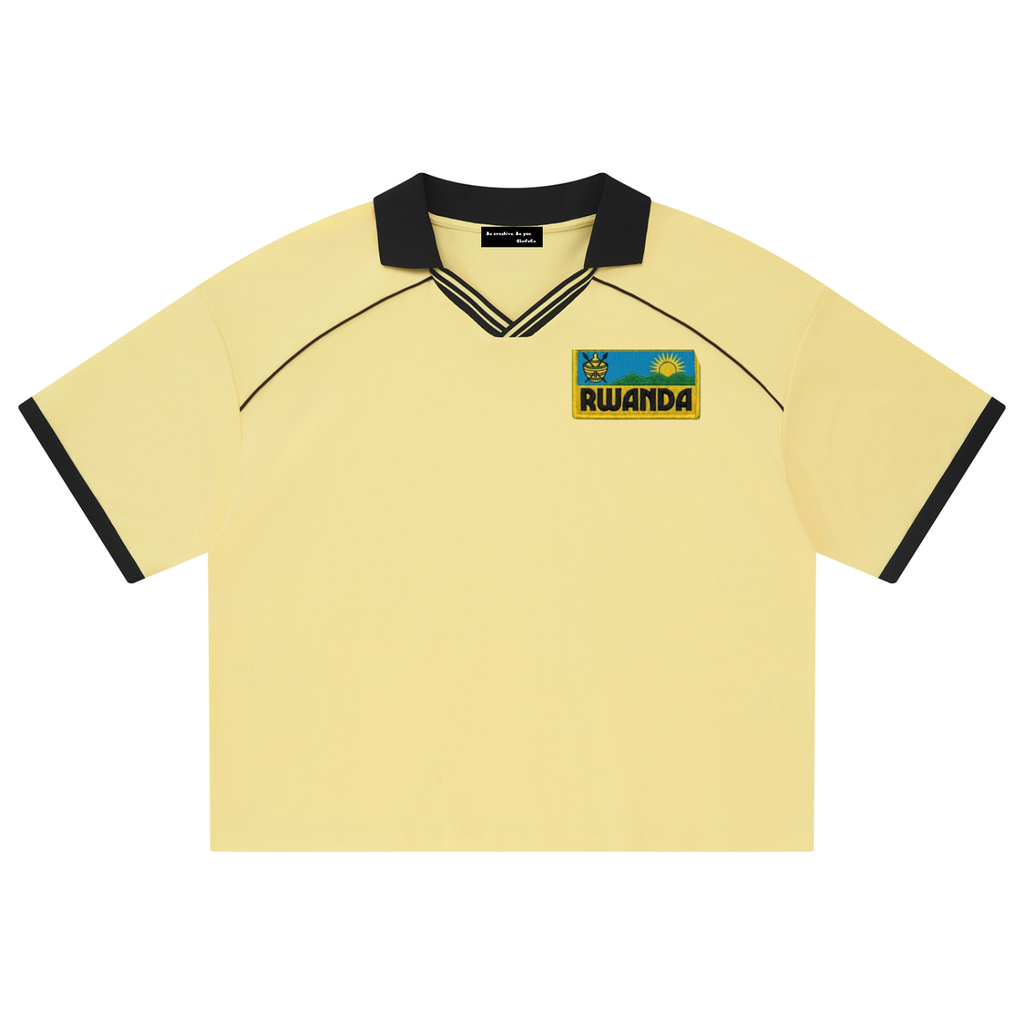 Unisex Collared Piping Boxy Soccer Jersey