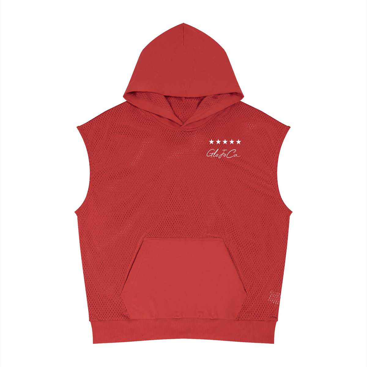Unisex Panel Mesh Sleeveless Hoodie