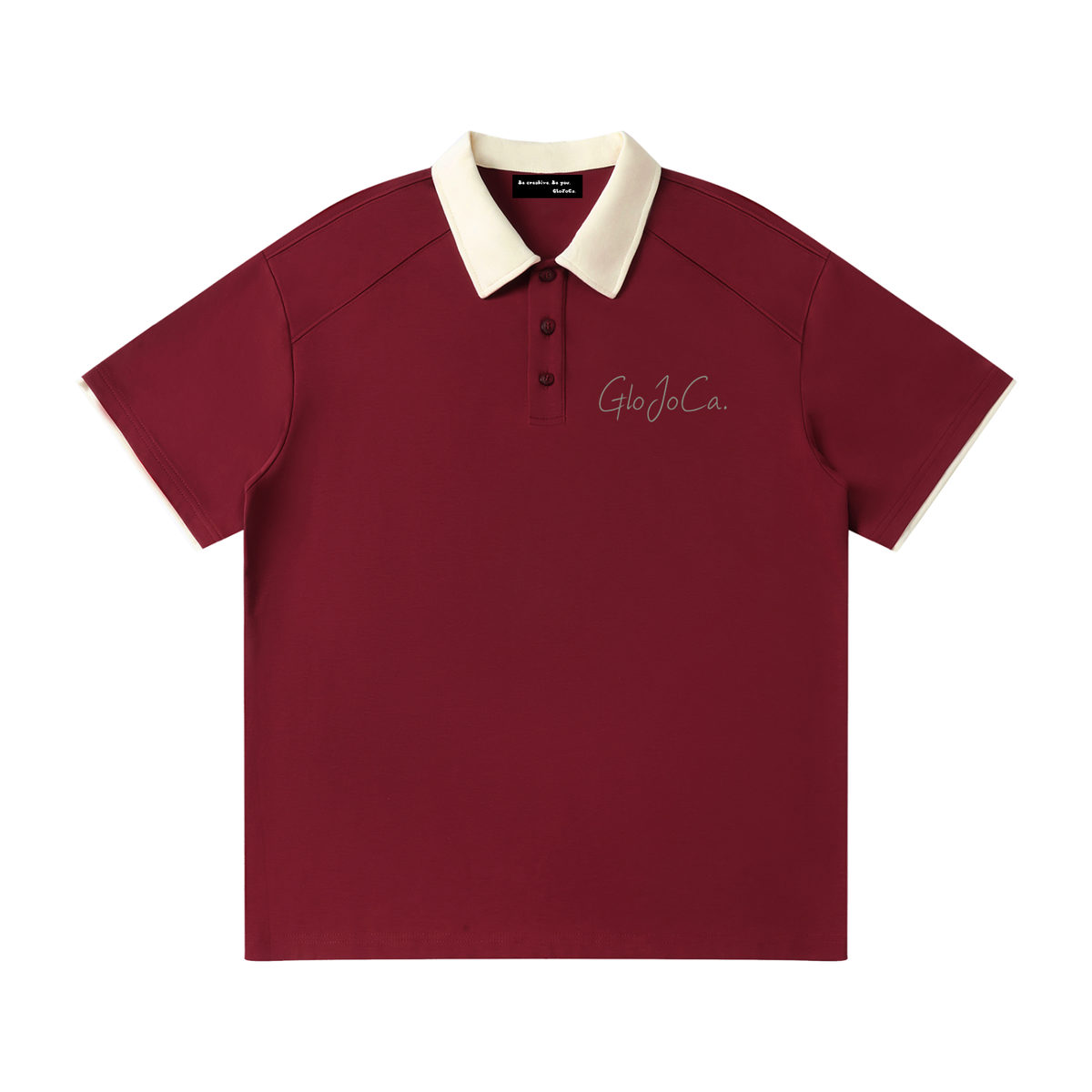Contrast Collar Raglan Polo Shirt