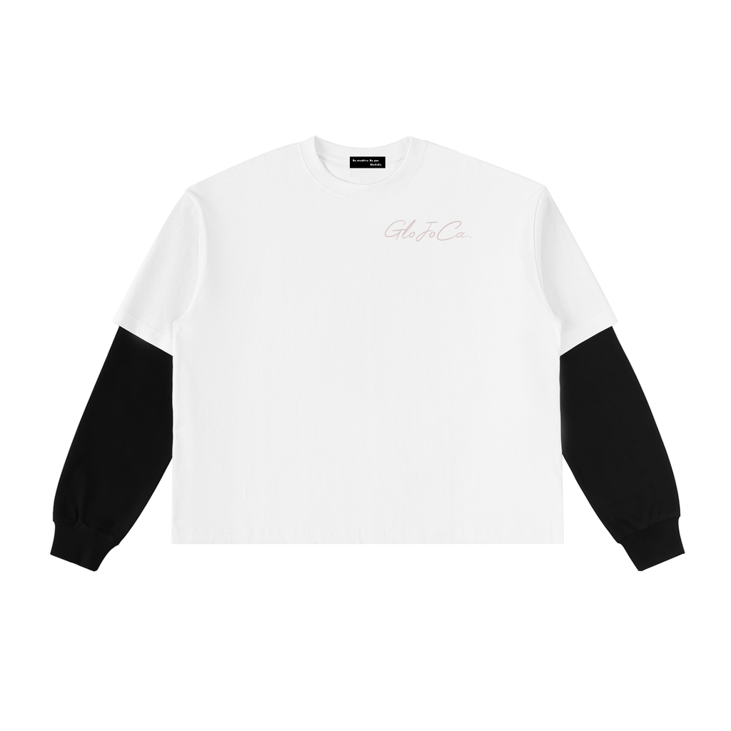 Layered Contrast Sleeve Cotton T-Shirt