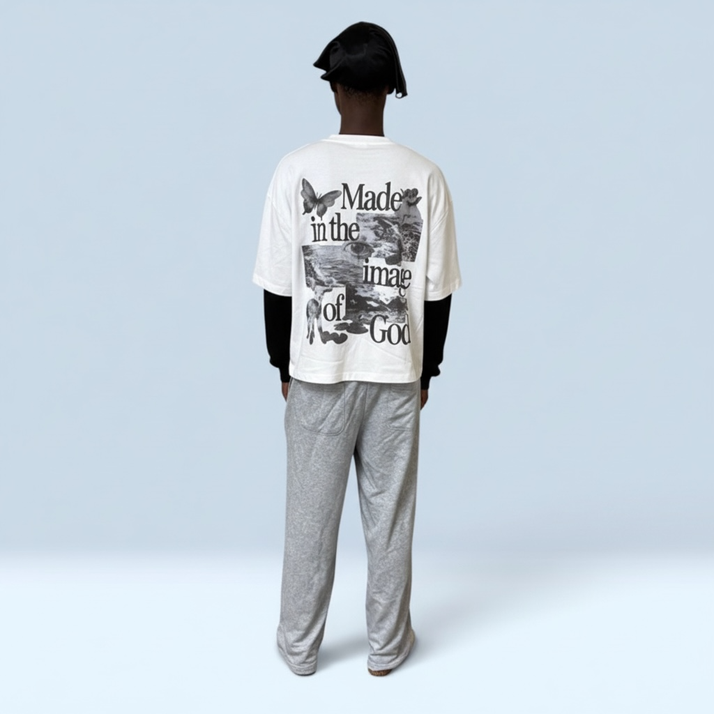 Layered Contrast Sleeve Cotton T-Shirt