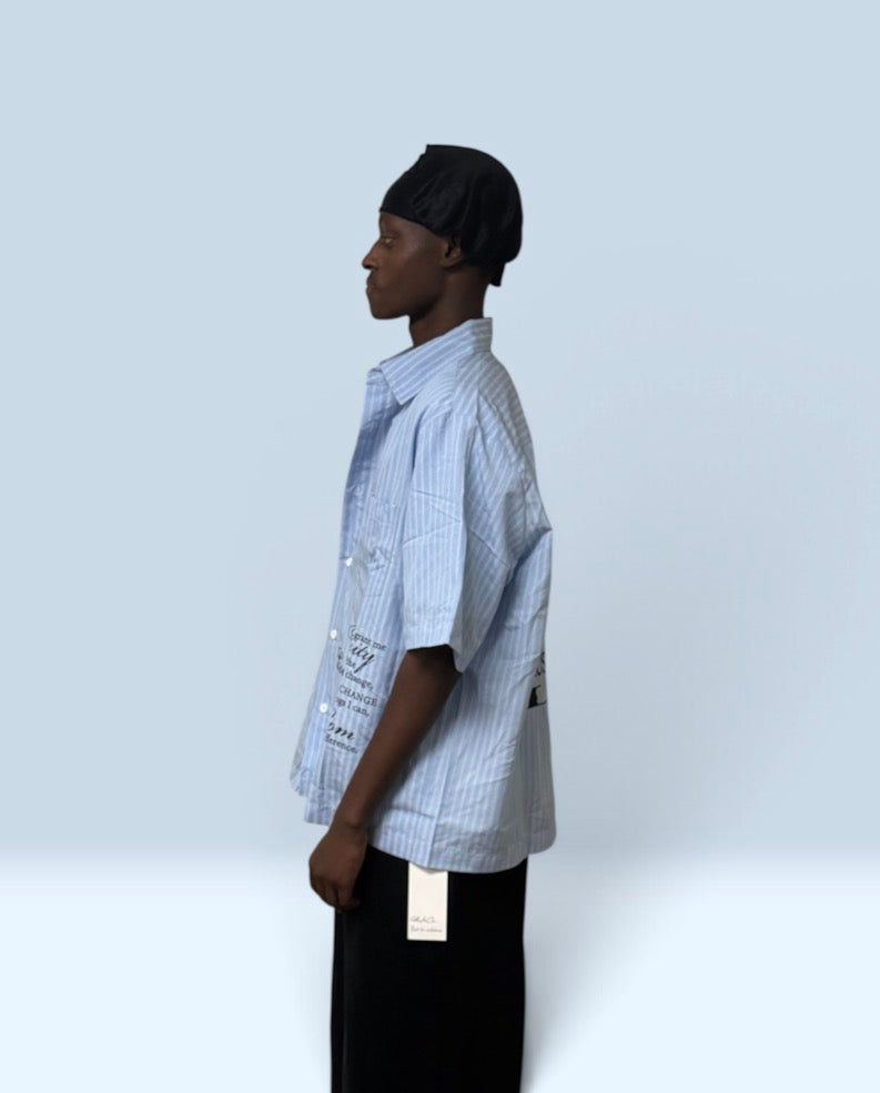 Striped Boxy Short Sleeve Shirt