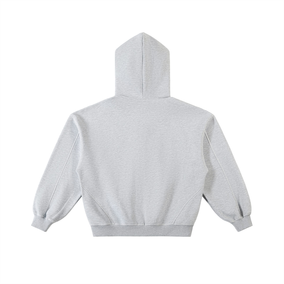 Contrast-Stitched Boxy Fleece Zip Hoodie (set)