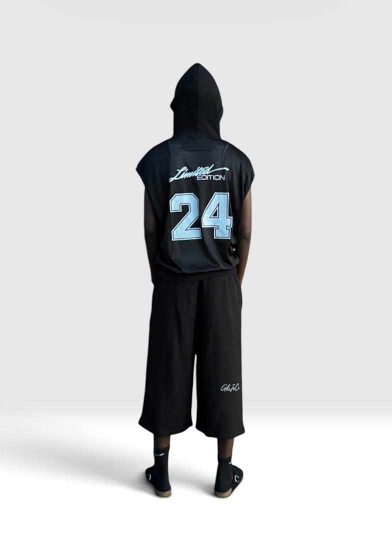 Unisex Panel Mesh Sleeveless Hoodie