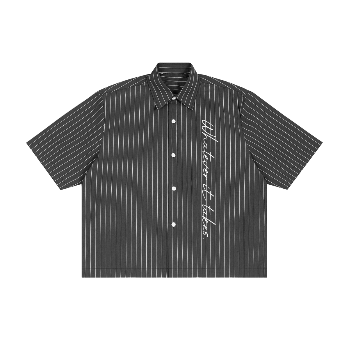 Unisex Striped Boxy Button-Up Shirt