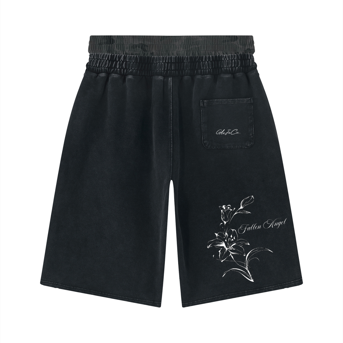 Unisex Vintage Wash Distressed Wide Leg Shorts (set)