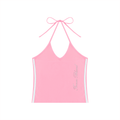 Women's Color Block Halter Crop Tank Top
