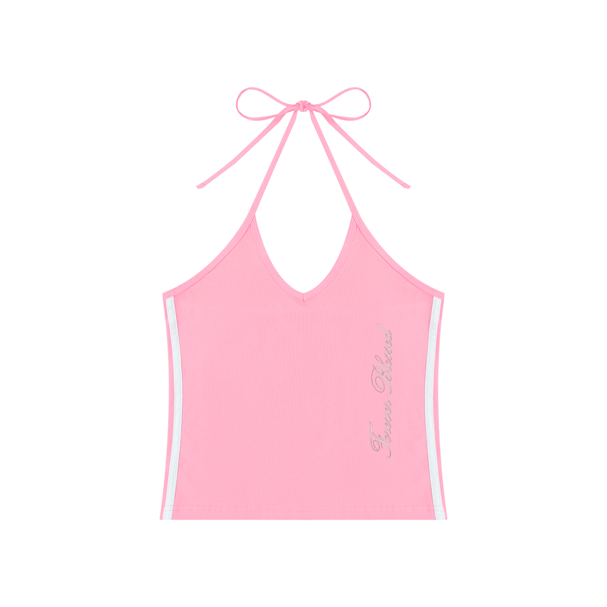Women's Color Block Halter Crop Tank Top