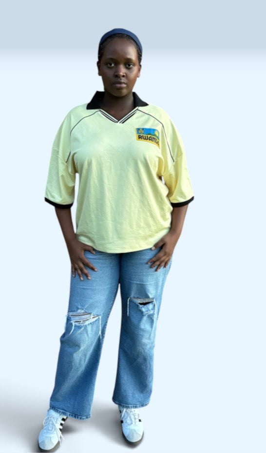 Unisex Collared Piping Boxy Soccer Jersey