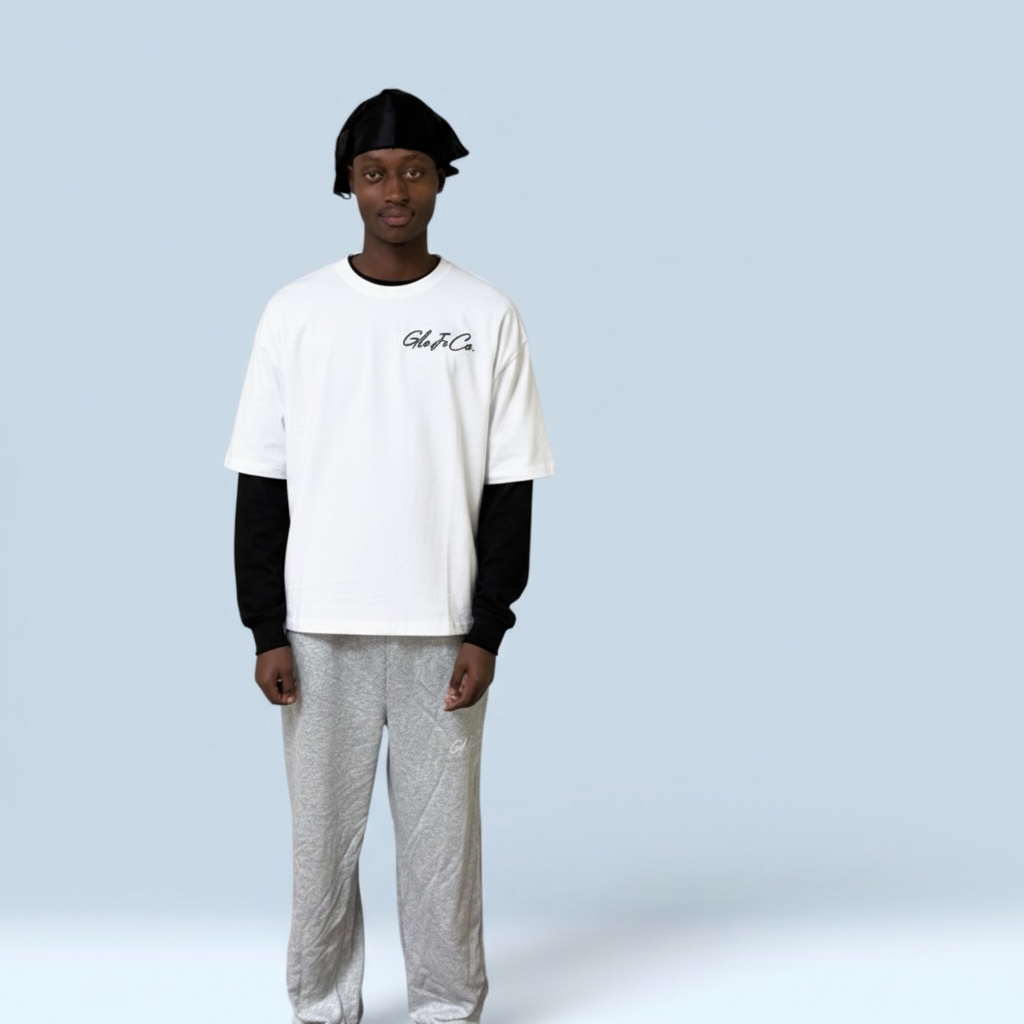 Layered Contrast Sleeve Cotton T-Shirt