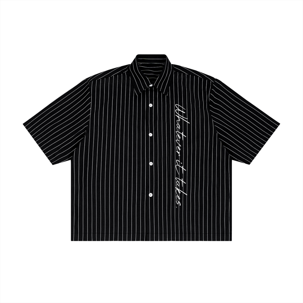 Unisex Striped Boxy Button-Up Shirt