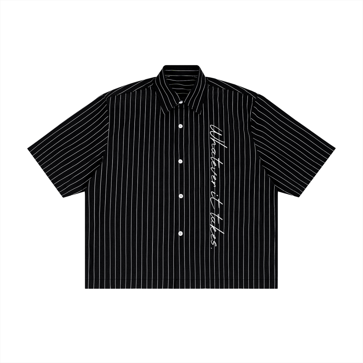 Unisex Striped Boxy Button-Up Shirt