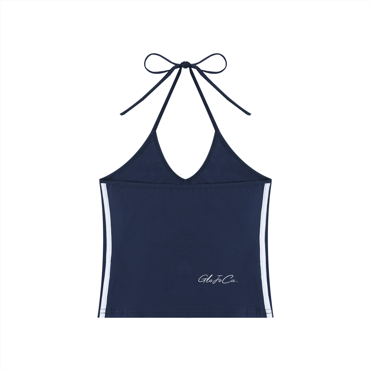 Women's Color Block Halter Crop Tank Top