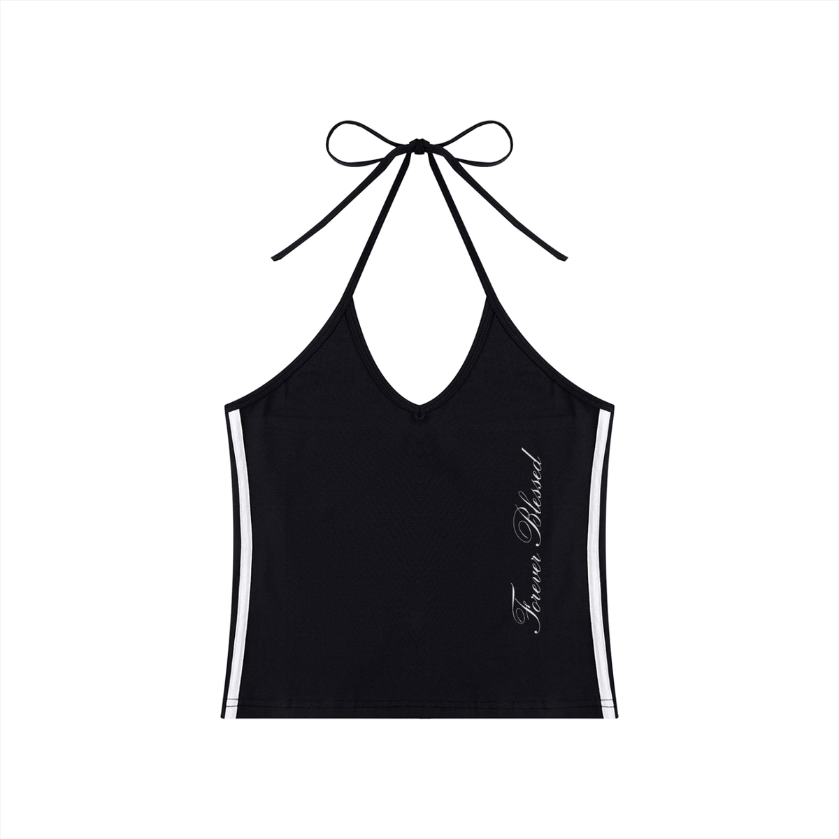 Women's Color Block Halter Crop Tank Top