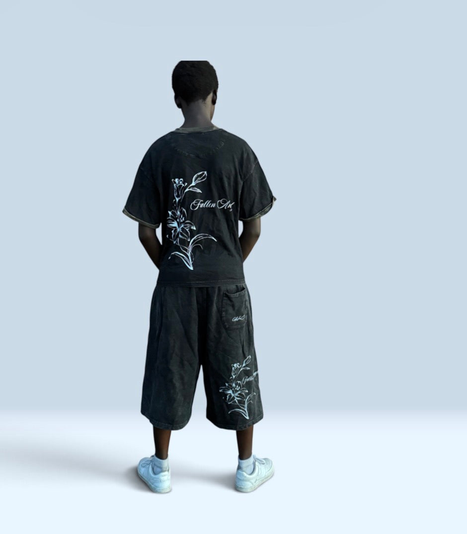 Unisex Mineral Washed Boxy Panel T-Shirt (set)