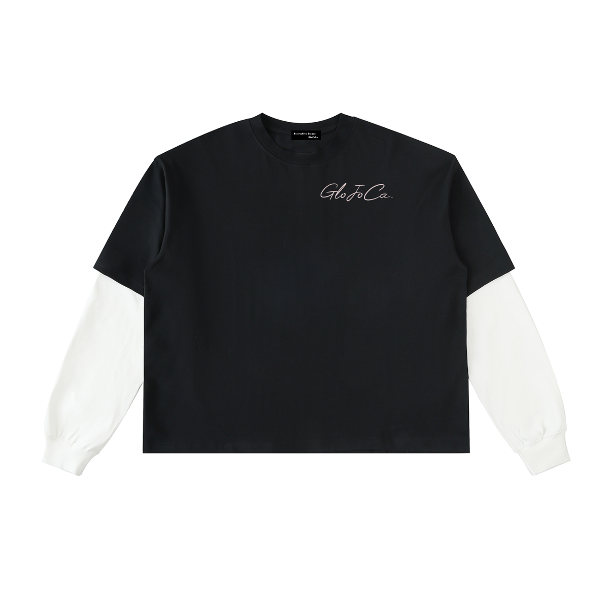 Layered Contrast Sleeve Cotton T-Shirt