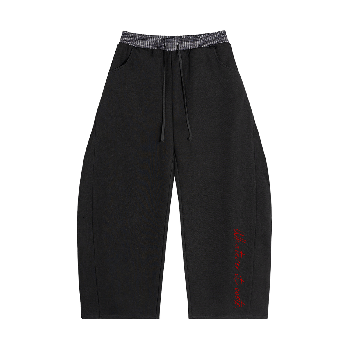 Plaid Waistband Barrel Sweatpants