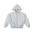 Contrast-Stitched Boxy Fleece Zip Hoodie (set)