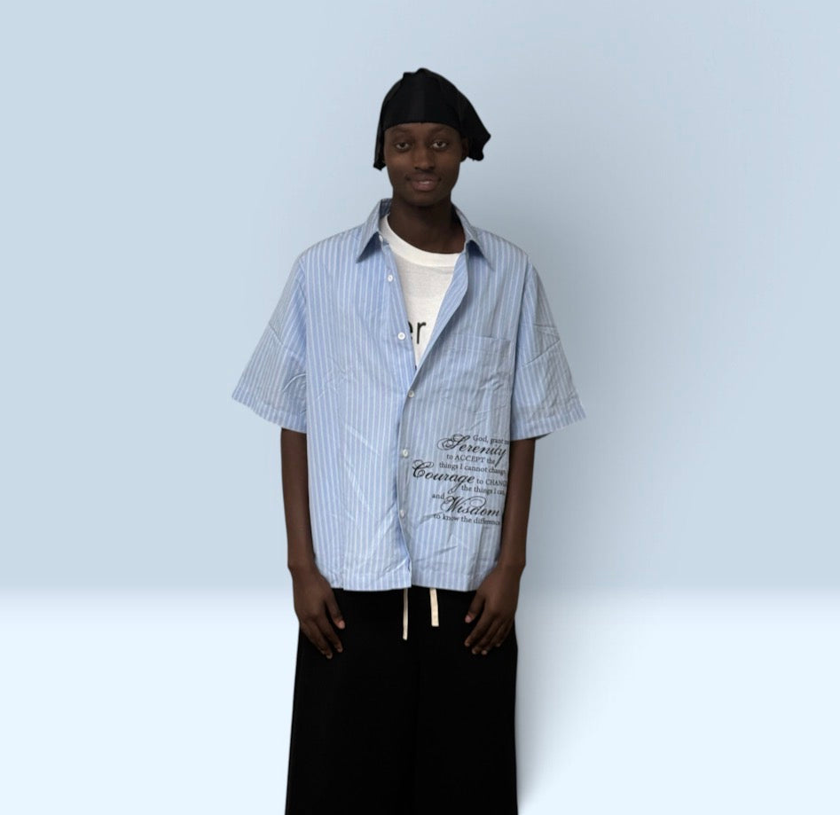 Striped Boxy Short Sleeve Shirt