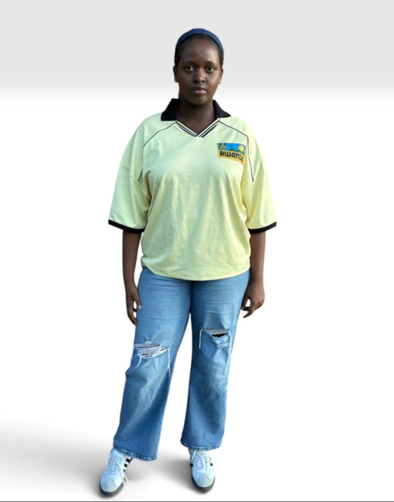 Unisex Collared Piping Boxy Soccer Jersey