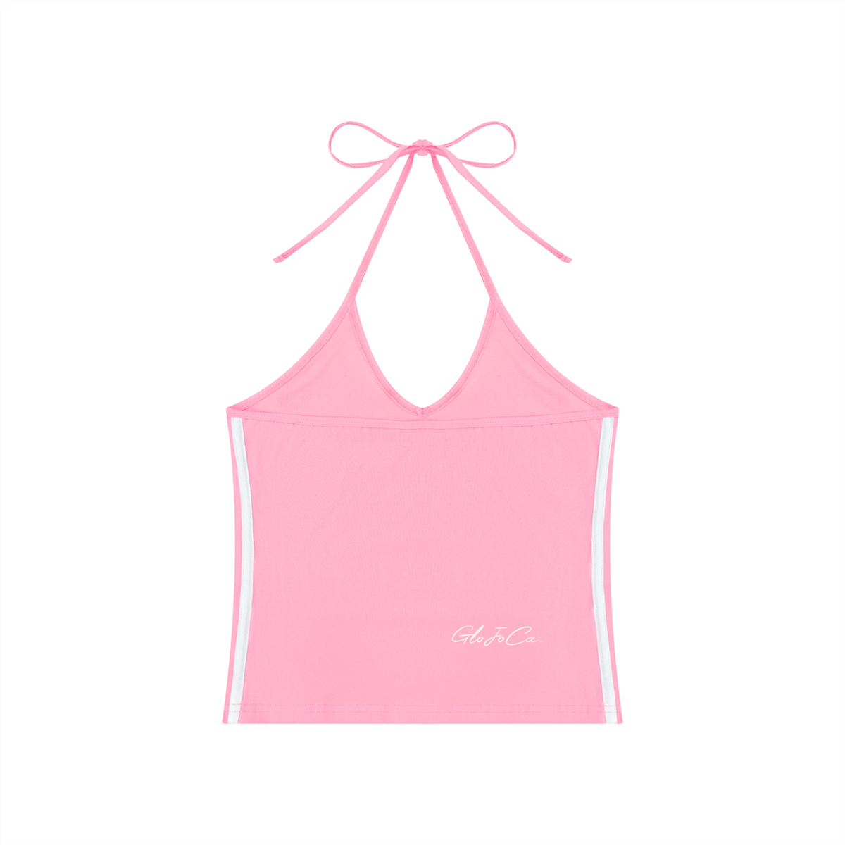 Women's Color Block Halter Crop Tank Top