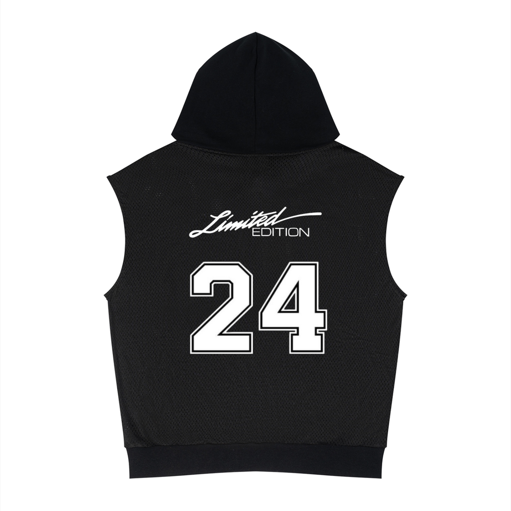 Unisex Panel Mesh Sleeveless Hoodie
