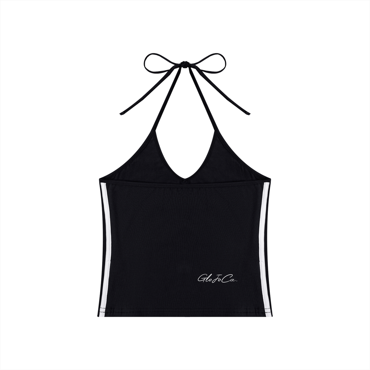 Women's Color Block Halter Crop Tank Top
