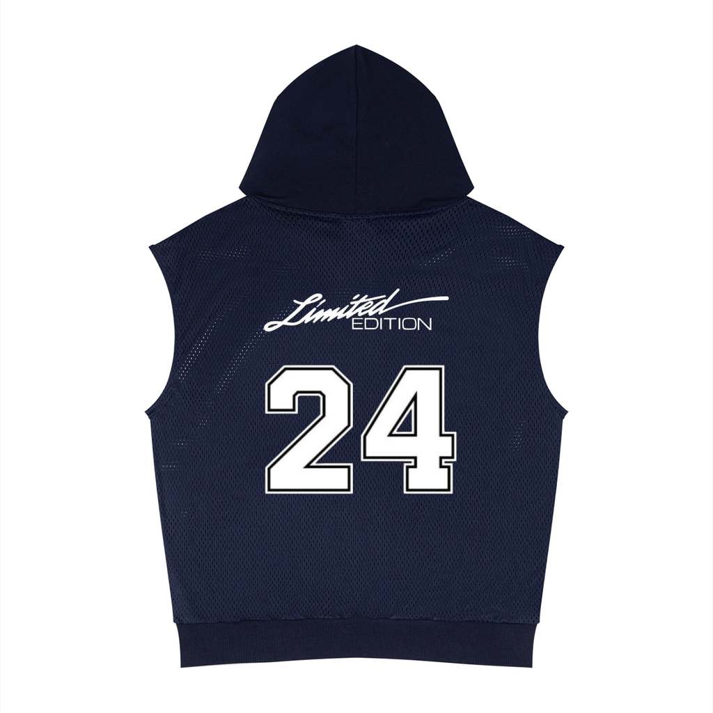 Unisex Panel Mesh Sleeveless Hoodie