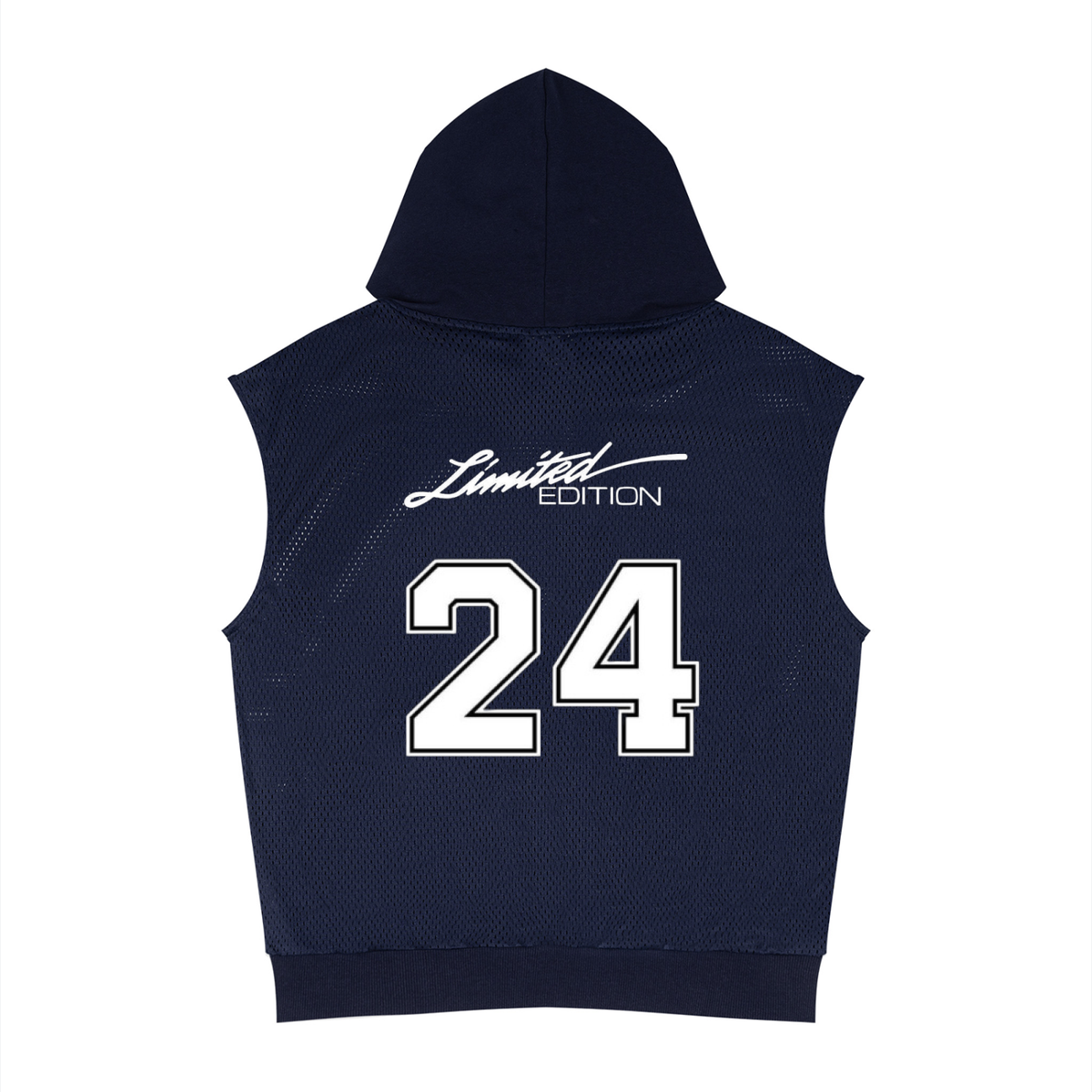 Unisex Panel Mesh Sleeveless Hoodie