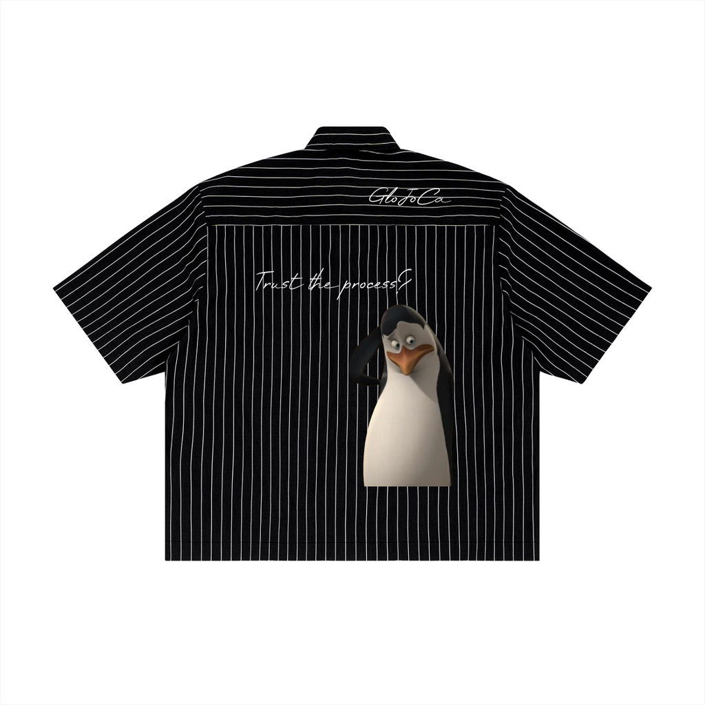 Unisex Striped Boxy Button-Up Shirt