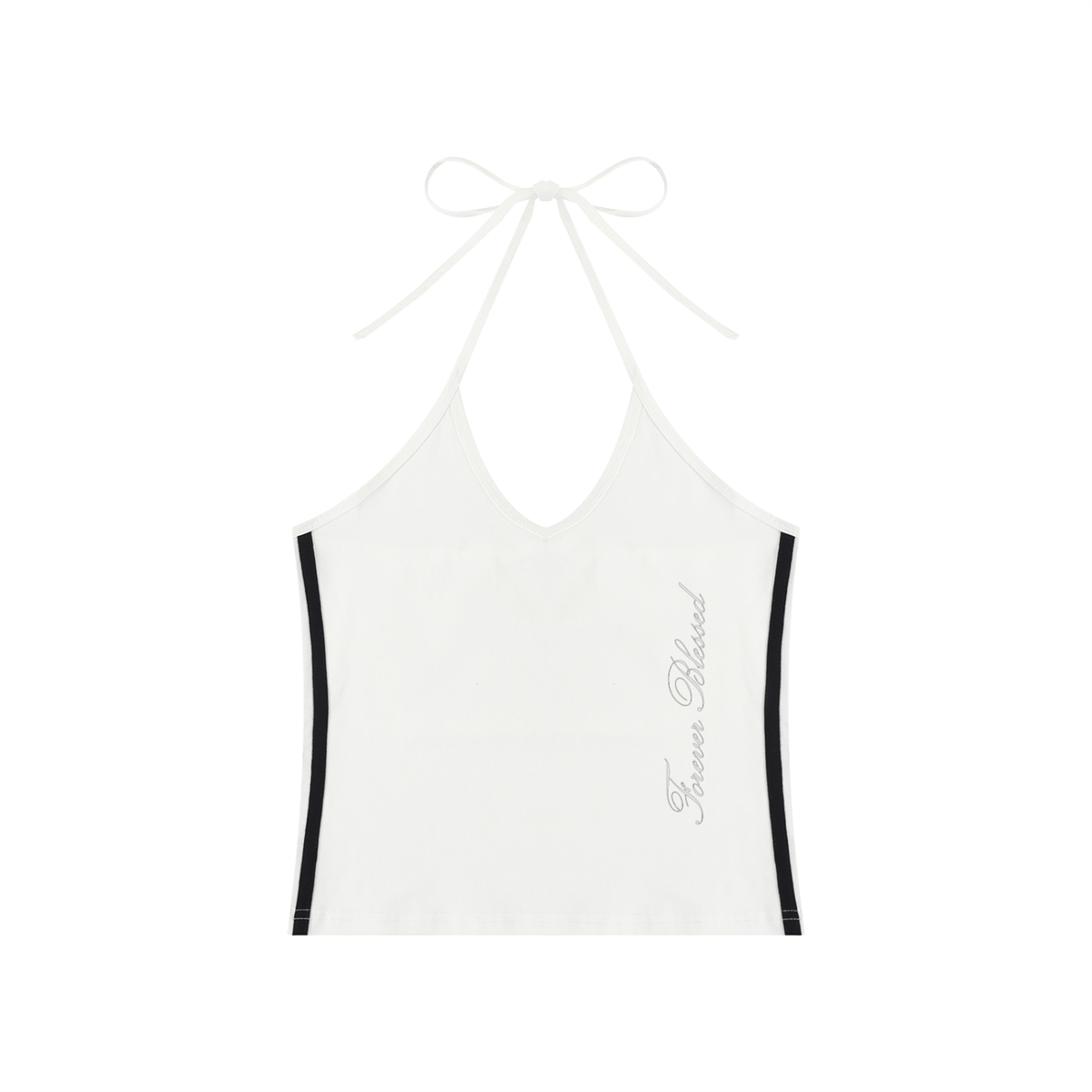 Women's Color Block Halter Crop Tank Top