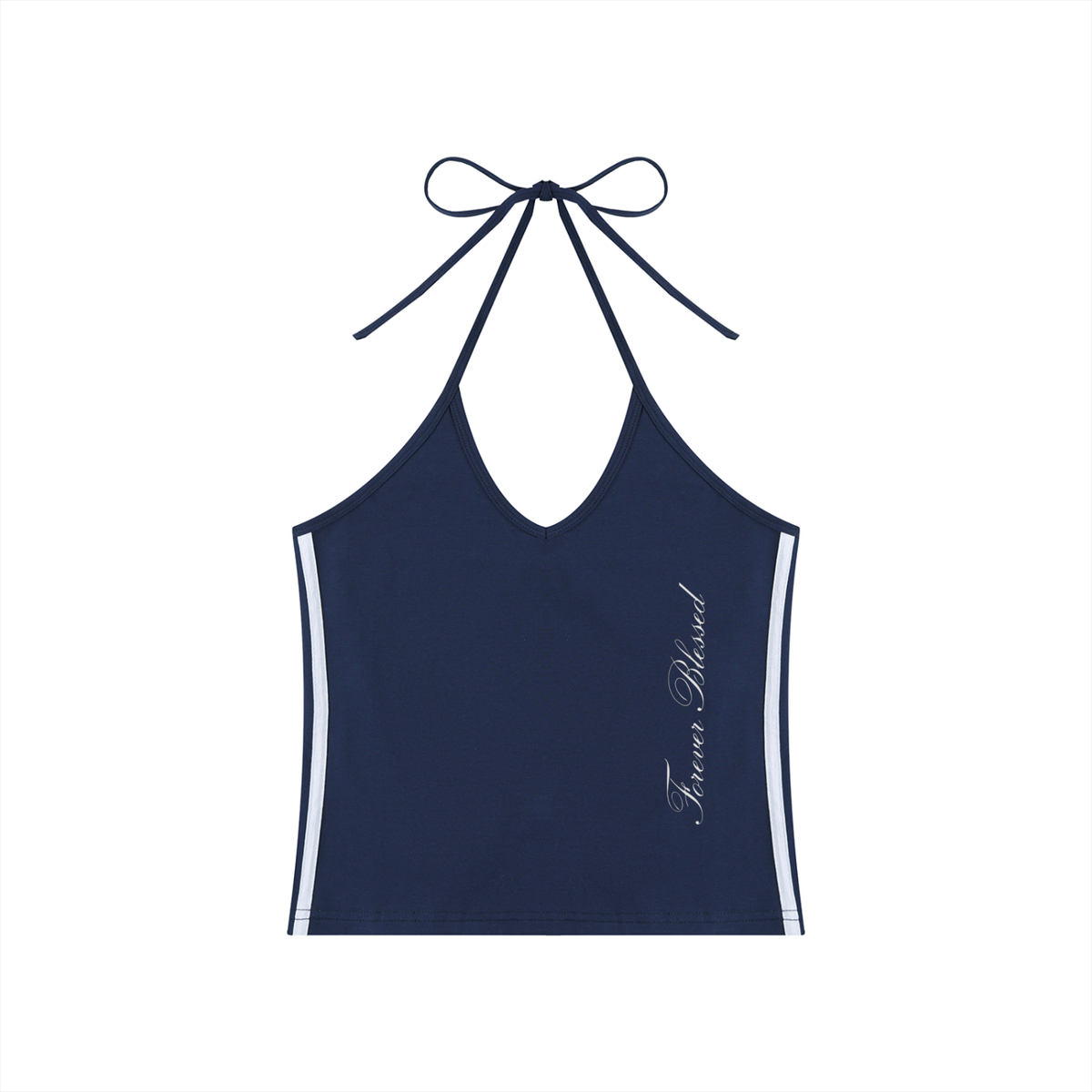 Women's Color Block Halter Crop Tank Top