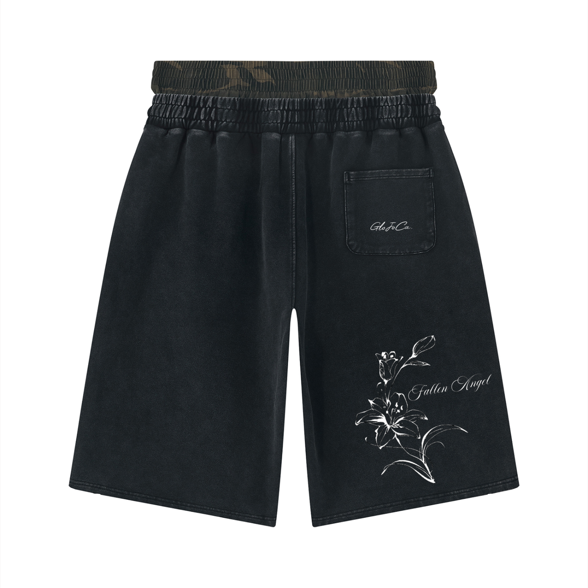 Unisex Vintage Wash Distressed Wide Leg Shorts (set)