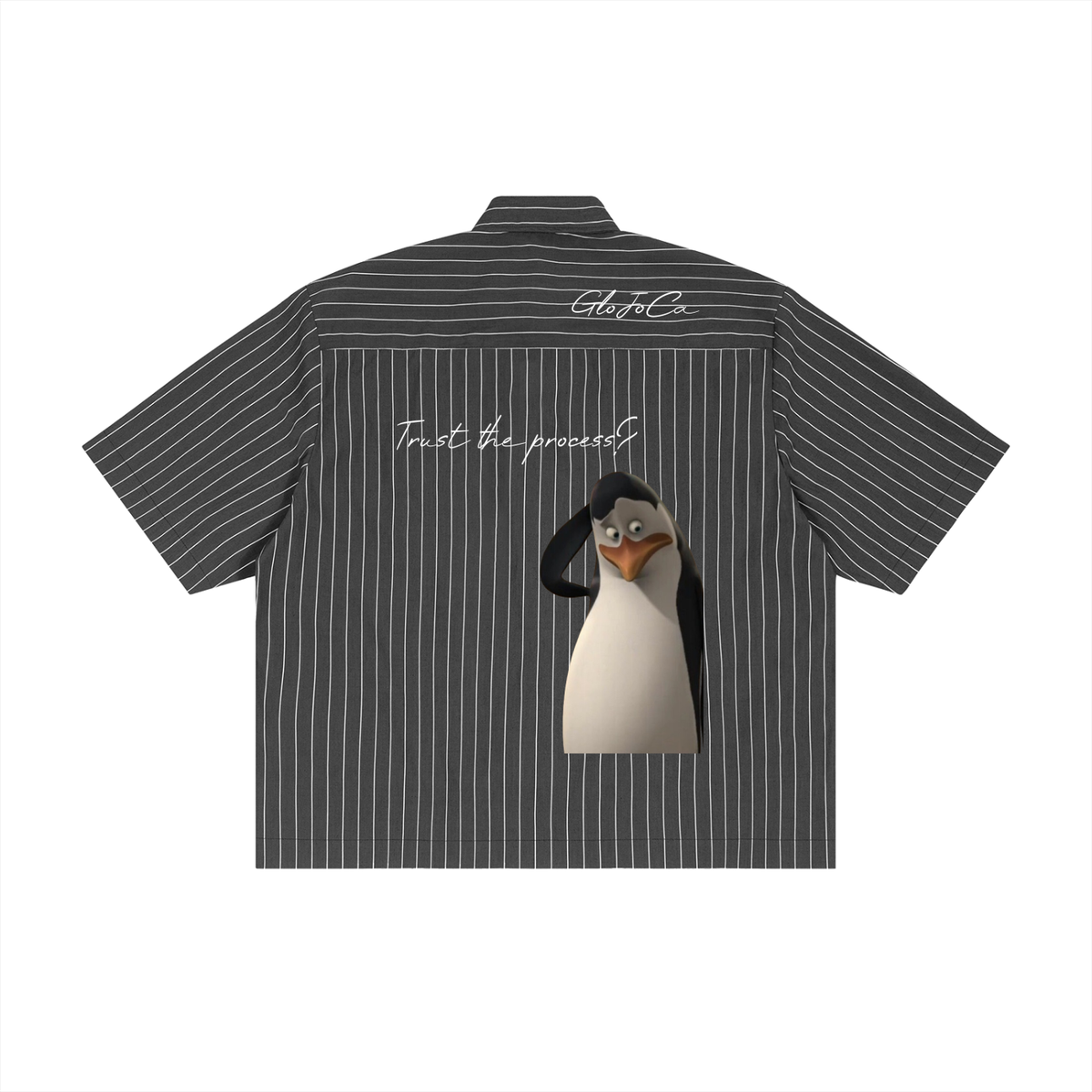 Unisex Striped Boxy Button-Up Shirt